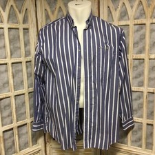 Men  s Wrangler Blue Striped Dress Shirt Classic Size XL
