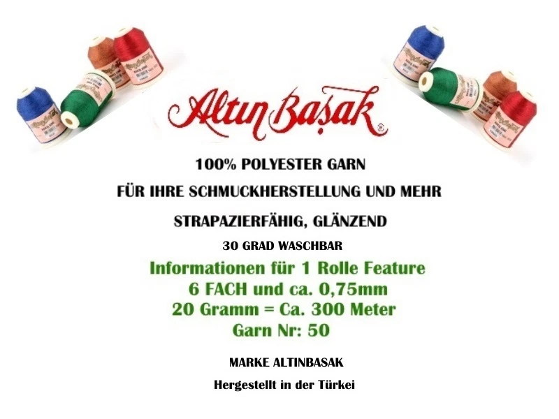 Polyester Garn 300M Marke Altinbasak Häkel Nähgarne Handstick Garne Farbauswahl - Bild 2 von 3
