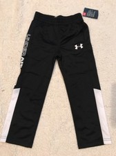 W W NWT Under Armour Boy's Sweat Pants Size 4 Black and White
