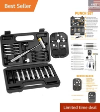 Durable Punch Set with Bench Block & Organized Storage for Precision Repairs