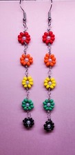 Handmade 3-Inch Dangle Daisy Earrings