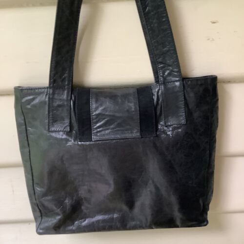 Lilla Lane Bag Shoulder Black Suede & Leather Boho Brass Large Grey Inner As New - Picture 7 of 14