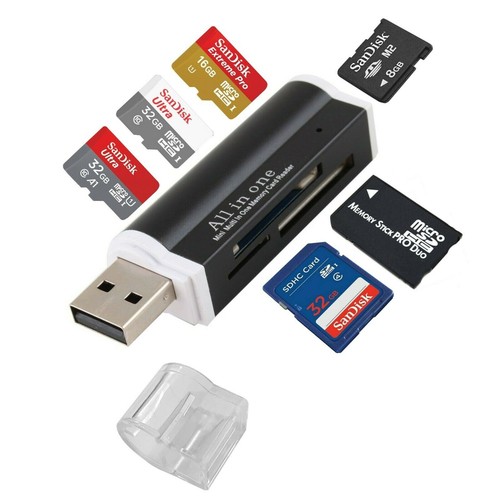 Mini Alu Kartenleser USB Micro SD MMC SDHC M2 Card Reader Adapter WIN/MAC Z119 - Bild 1 von 5