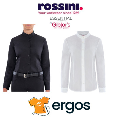 GIBLOR'S Camicia VENUS da Lavoro Donna Manica Lunga Collo Coreana Q1NX0165