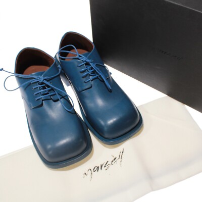 Marsell NWB Lace Up Leather Chunky Derby Shoes Size 38 US 8 Blue