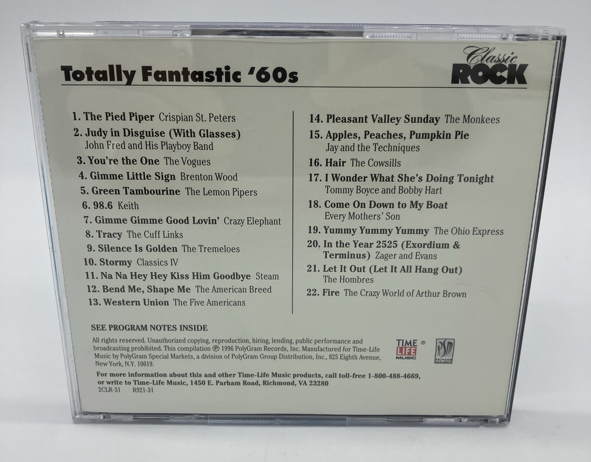 SUPER RARE TIME LIFE TOTALLY FANTASTIC '60S CLASSIC ROCK NM