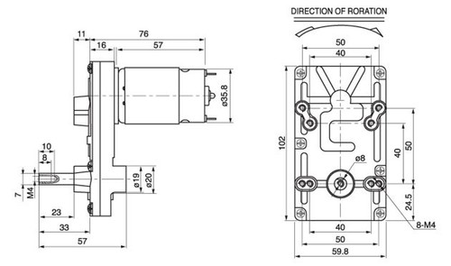 DC 12V/24V 6U/MIN-70U/MIN Getriebemotor hohes Drehmoment niedrige Drehzahl Elektromotor Getriebe - Bild 4 von 7