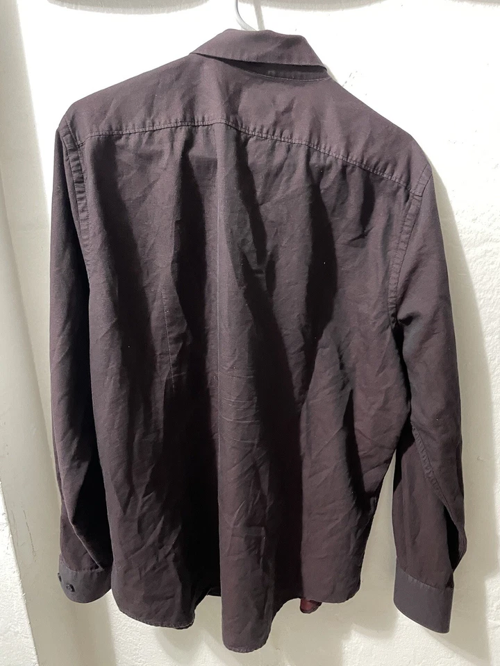 STRUCTURE Dark Wine Color Long Sleeve Shirts for Men. SIZE L/G# 3 - Image 2 of 4