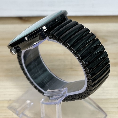 Vintage GENEVA PLATINUM Women's Watch Black Stretch Bracelet NEW BATTERY RUNS! - Picture 5 of 15