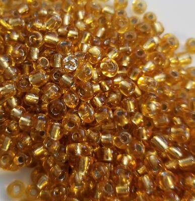 600 Count, 3MM to 4MM Gold Glass Seed Beads for Jewelry Making/Makers
