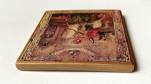 Christian Icon St George the Victorious and Dragon, Handmade, Board, 17.5x14.5cm - Picture 5 of 9