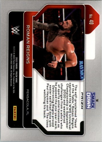 2022 Panini Prizm WWE Prizms Green #40 Roman Reigns - NM-MT - Picture 2 of 2