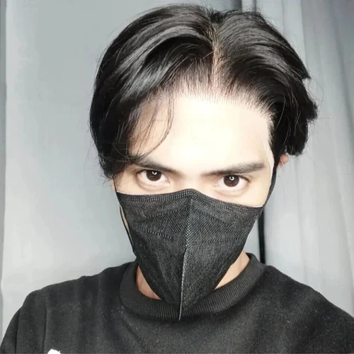 Deep Part Human 头发假发男式短 Bob Cut 蕾丝前男性假发预拔 - 第 4 张/共 11 张