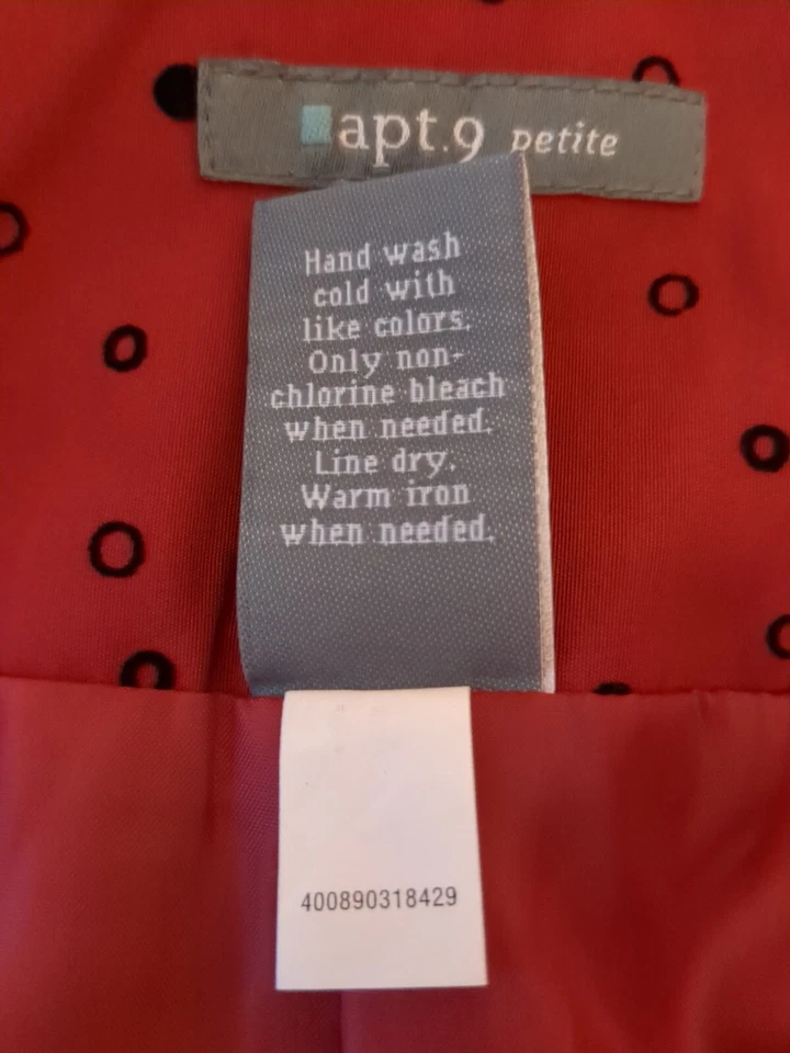 Falda Boho Apt 9 Petites Roja Negra Floral Talla 10P Foto 4 de 4