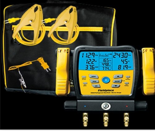 SM380VINT 2-Valve Digital Manifold (built in Data Logging/Vac Gauge: Fieldpiece) - Picture 3 of 8