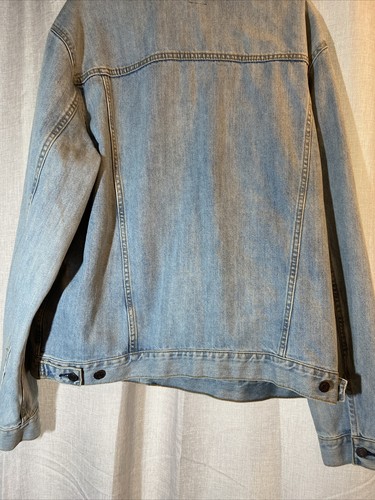 GAP Mens Denim Jacket XL TG Faded Light Blue Cotton Denim Jacket - Picture 7 of 17