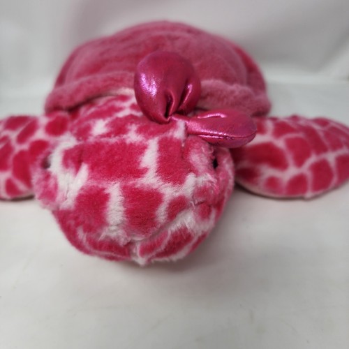 Aurora Destination Nation Pink Sea Turtle 13” Plush Stuffed Animal Toy Girl Bow - Picture 4 of 6