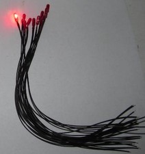 10 Red Light Bulbs for HO 1/32 1/24 Slot Car Layouts, Trains, New