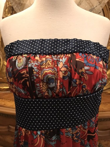 Forever Strapless Satin Floor Length Dress. XXS Bust 32", Waist 26". B4. - Picture 2 of 7