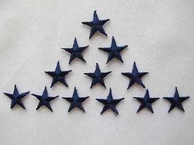 Lot 12Pcs 7/8'' Golden,Silver,White,Blue,Red,Black Star Embroidery Applique Patch