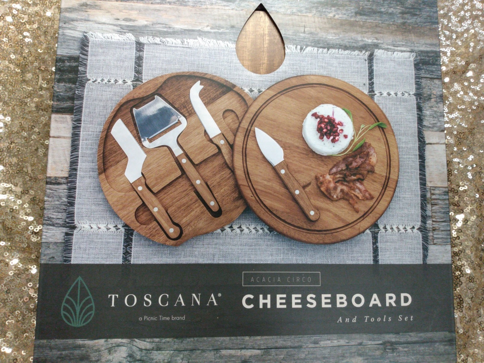 Picnic Time Toscana Cheese Cutting Board and Tool Set