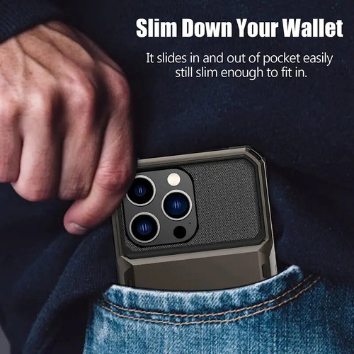 For iPhone 16 Pro Max Plus 15 14 13 12 11 XR Card Holder Wallet Shockproof Case - Picture 10 of 22