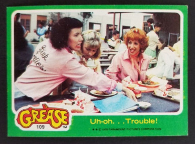 Grease 1976 Uh-oh Trouble! Movie Topps Card #109 (NM)