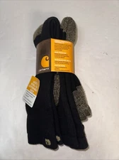 Carhartt A555-2 Steel-Toe Cotton Boot Sock, Black, XL (Shoe size 11-15) 2-Pack