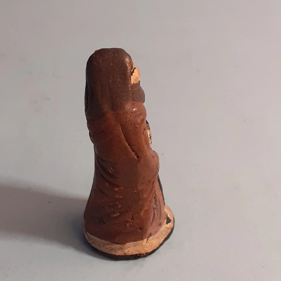 FEVE ANCIENNE MOINE céramique marron hauteur 4 cm - Photo 4/4