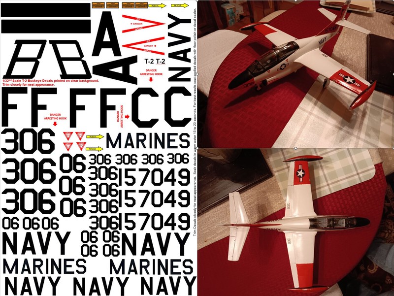 1/32 Scale T-2 Buckeye Trainer Decals Navy Marine for Special Hobby Kit