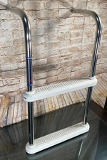 WINDLINE 2-Step Boat Ladder For BAYLINER Boats 289EC Swim Stainless w/Plastic