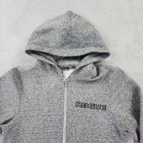 Rogue Hoodie Sweatshirt Mens Small Gray Full Zip Up Logo Print Made In USA - Picture 14 of 17