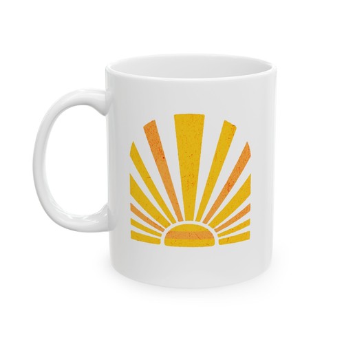 Sunrise Ceramic Mug, Cozy Coffee Cup, Gift for, Morning Tea Mug, Retro, Vintage - Picture 2 of 5