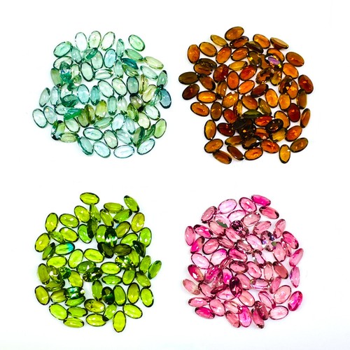 VVS 24 Pcs Natural Multi Tourmaline 5x3mm Oval Cut Loose Untreated Gemstones Lot - Picture 5 of 9