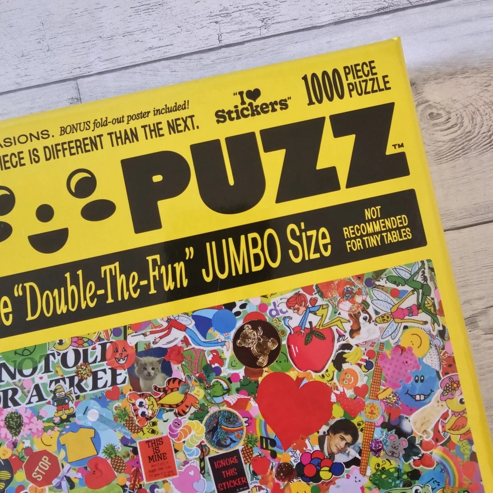 Le Puzz "I Love Stickers" 1000 Piece Puzzle Poster Included Jumbo 24x30 Untested - Image 3 of 4