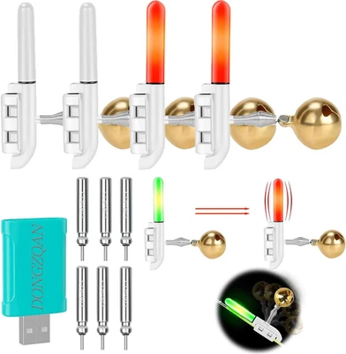 DONGZQAN 4Pcs Bissanzeiger Knicklichter Angeln, Bissanzeiger Angeln, Nachtlicht - Bild 1 von 4