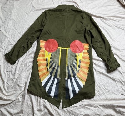Givenchy Graphic Back Parka Jacket Olive Green Italy Tisci Era Missing Hood
