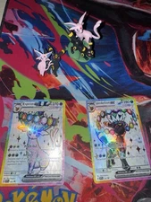 Prismatic Evolutions Premium Figure Collection Umbreon and Espeon Promo cards