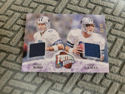 2009 Upper Deck Football Heroes Used Memorabilia 9/25 Tony Romo and Troy Aikman