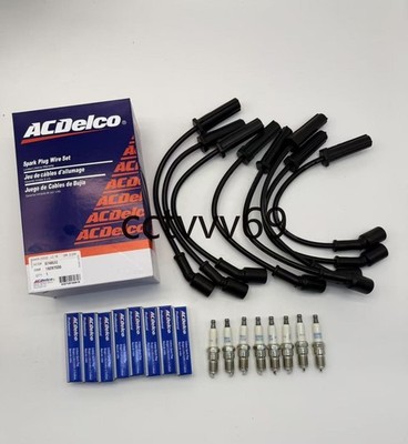 OEM 8X 41-110 Spark Plug &8X 9748UU Wire Set For Chevrolet G/M 4.8L 5.3L 6.0L US