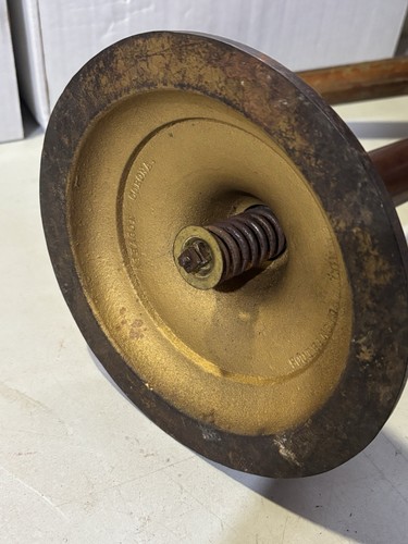 VINTAGE BRASS ASHAGON-CORONA WEIGHTED BOTTOM SHIPS SWIVEL PEDESTAL CIGAR ASHTRAY - Picture 9 of 24