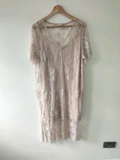 River Island Dress 18 Women Blush Pink Occasion Party Wedding Guest Laced Mesh