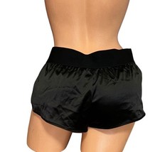 PLAYBOY Black Shiny Satin Slippery Boxer Cheeky Panties Womens 1X NOS
