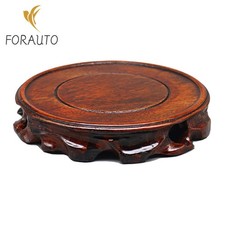 Expositor de pedestal de madera tallada en madera maciza base decorativa para estatua de bonsái