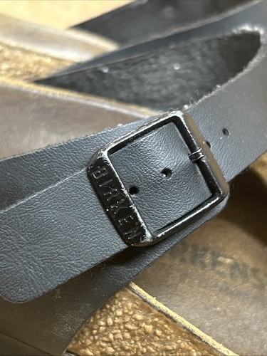 Birkenstock Gizeh Unisex Talla 37 Cuero Tanga Sandalia Azul Gris Mujer 6 Hombre 4 - Imagen 3 de 7