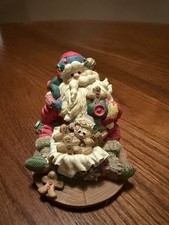 Hand Painted Resin Santa Sculpture Gingerbread