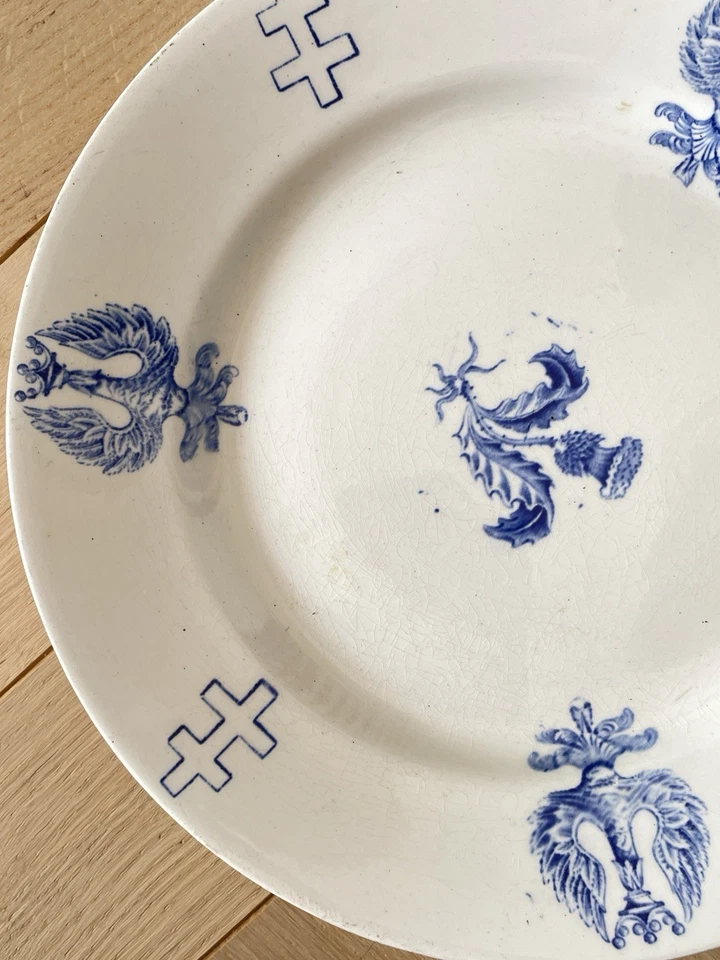 Ancien Compotier / Plat LUNÉVILLE Croix De Lorraine Chardons - Photo 2/4