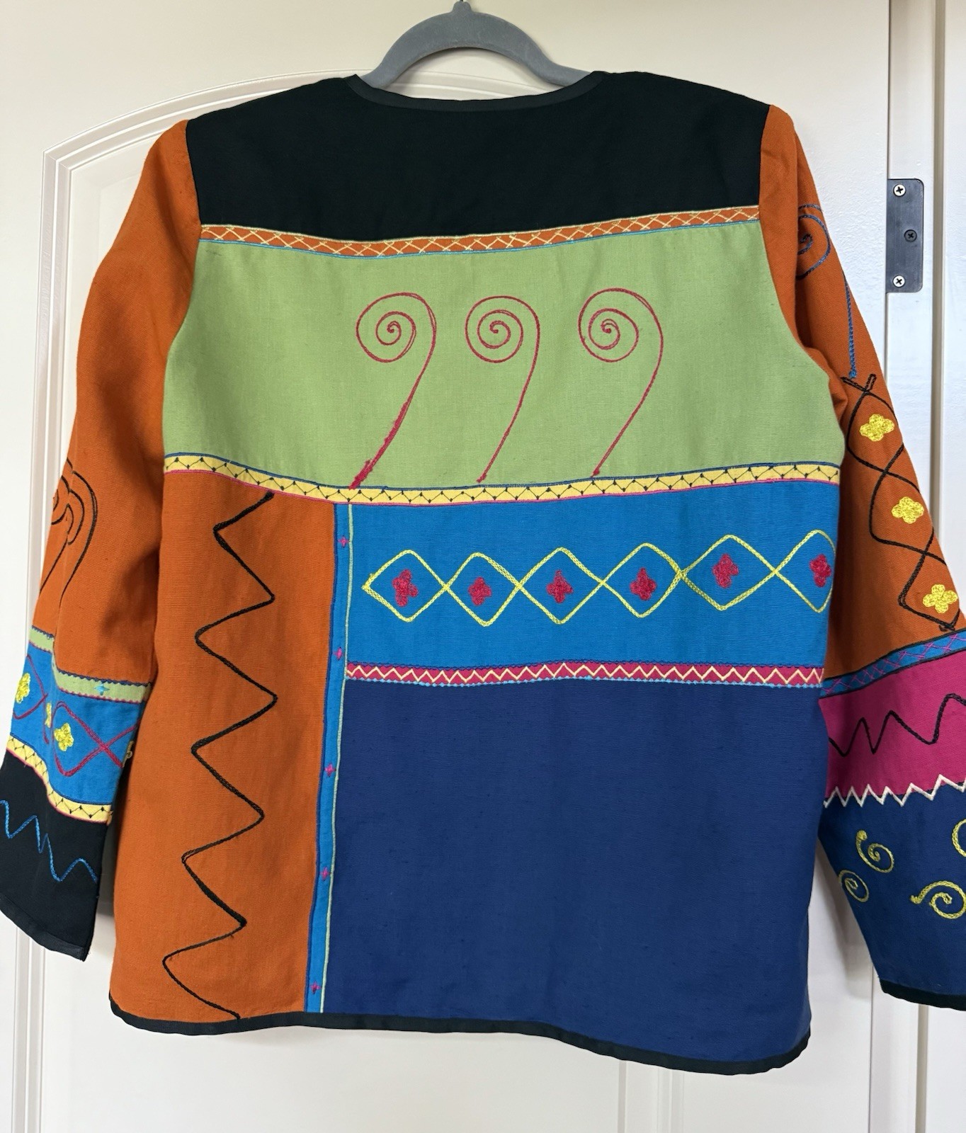 Patchwork Indigo Moon Size S Jacket Embroidery Fu… - image 3