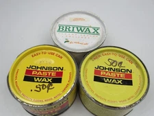 2 SC Johnson Paste Wax 16 oz Can Lot Original Formula Discontinued + 1 Briwax