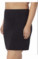 Jones NY Women's Half Slip Black Large secure fit waistband microfiber